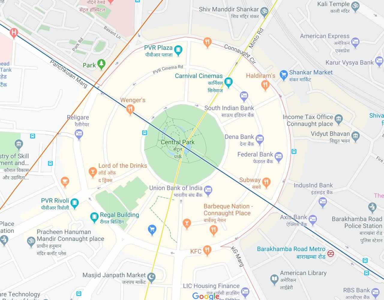 Tata Hailey Road Connaught Place location map